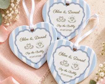 She Said Yes Engaged 2026 Ornament, Personalized Engagement Gift, Ceramic Keepsake, Custom Couple Christmas Decor Gift