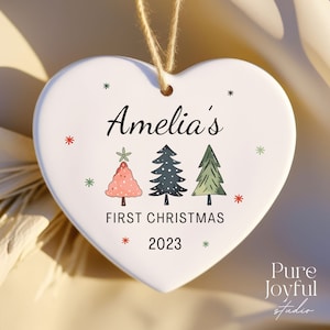 Baby's First Christmas Ornament 2023 - Personalized First Christmas Baby Ornament - Baby Name Gift - Baby Boy - Custom Ornament - Baby Girl