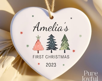 Baby's First Christmas Ornament 2025 - Personalized First Christmas Baby Ornament - Baby Name Gift - Baby Boy - Custom Ornament - Baby Girl