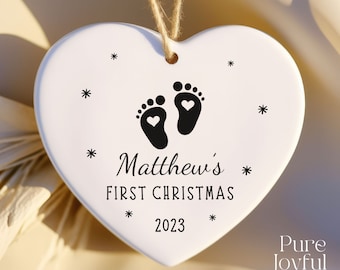 Baby's First Christmas Ornament 2025 - Baby Name Gift - Personalized - Baby Ornament - Custom Ornament - Baby Gift - Baby Feet Ornament