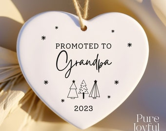 Promoted to Grandpa Gift, Pregnancy Announcement, Reveal to Grandparents, New Baby Announcement, Christmas Ornament, Grandfather, Grandpa