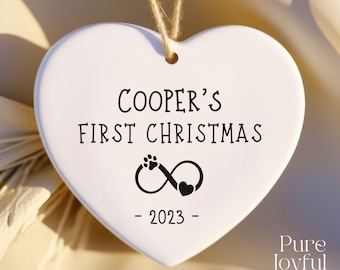 Dogs First Christmas Ornament - Personalized Dog Name Ornament - Custom Pet Ornament - Puppy Ornament - Dog Lover Gift - Custom Dog Ornament