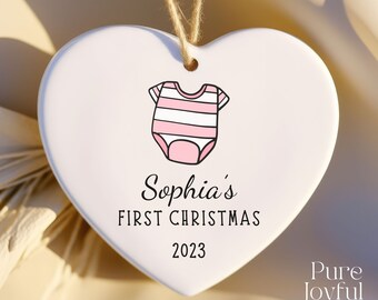 Baby's First Christmas Ornament - Personalized Christmas Ornament - Girls Christmas Ornament - Custom Girls Gift - Baby Girl Gift - Newborn