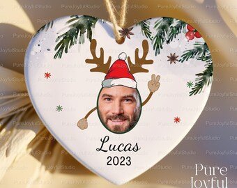 Family Funny Face Ornament - Personalized Photo & Name Ornament - 2026 - Custom Ornament - Christmas Gift - Family Ornaments - Cute Gift