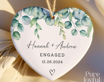 Engaged Gift for Couples Engagement Gifts for Her, First Christmas Engaged Ornament, Engaged Keepsake Gift for Engaged Couple Newly Engaged