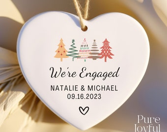 We're Engaged Personalized Ornament - Our First Christmas Engaged Ornament - Engagement Gift - Couple Gift - Newly Engaged - Gift for Couple