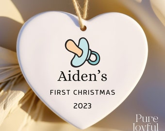 Personalized Baby's First Christmas Ornament - Christmas Ornament - Custom Baby Gift - Baby Boy Gift - Newborn - Boys Christmas Ornament