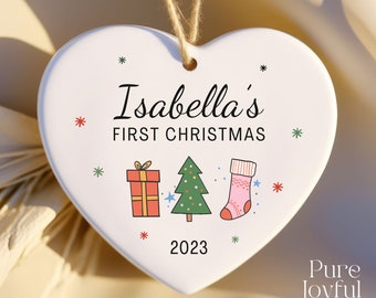 Baby's First Christmas Ornament 2025 - Personalized New Baby Gift - Baby Shower - 1st Christmas Gift - Baby Keepsake - Custom Name Ornament