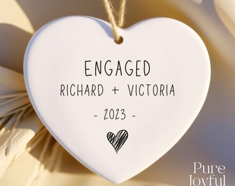 Engagement Ornament - Engaged Ornament - Engagement Christmas Ornament - Engaged Couple Gift - Newly Engaged - Personalized Gift for Couple