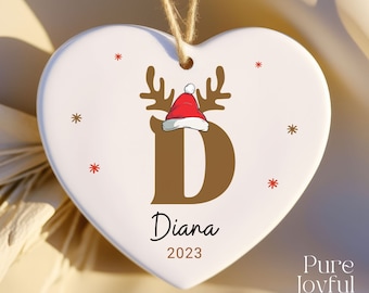 Personalized Family Ornament - Monogram Ornament - Letter Name Ornament - 2024 - Custom Initial Ornament - Christmas gift - Family Keepsake