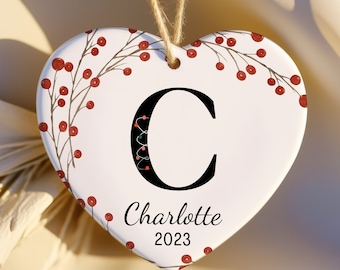 Personalized Family Ornament - Family Name Ornament - Custom Christmas Gift - 2025 Initial Ornament - Family Gift - Christmas Gift for Her