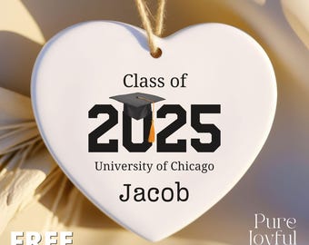 Personalized Graduation Ornament 2025, Custom Keepsake, Senior Gift, University Graduate Gift, High School Grad Gift, Class of 2025 Decor