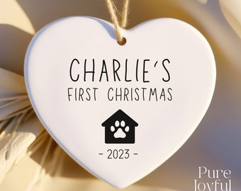 Custom Dog Ornament - Dogs First Christmas Ornament - Custom Pet Ornament - Puppy Ornament - Dog Lover Gift - Personalized Dog Name Ornament
