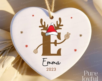 Personalized Family Ornament - Letter Name Ornament - 2023 - Custom Initial Ornament - Christmas gift - Family Keepsake - Monogram Ornament