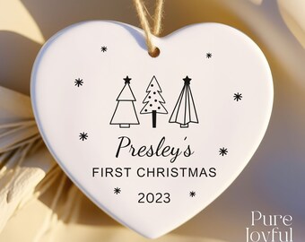 Baby's First Christmas Ornament - Personalized First Christmas Ornament - New Baby Name Gift - Baby Boy - Baby Girl - Custom Baby Keepsake