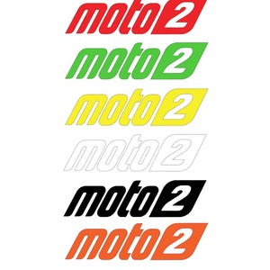 Set 2 Adesivi Vinile Logo Moto2 per Moto Triumph Street Triple RS - Adesivi Personalizzati per Casco, Serbatoio, Accessori Moto