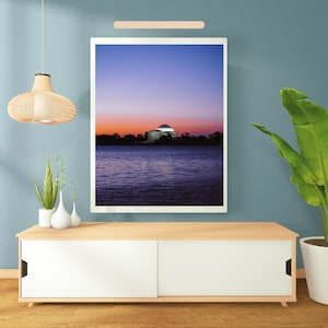 Washington DC - Cherry Blossom Sunrise & Jefferson Memorial Photo - Landscape Photography - Canvas Print