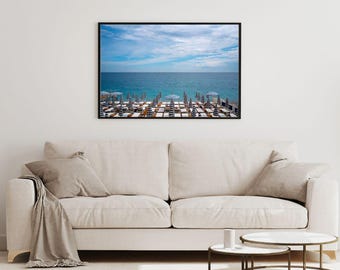 French Riviera Beach Club Print: Coastal Photography Art (Digital Download