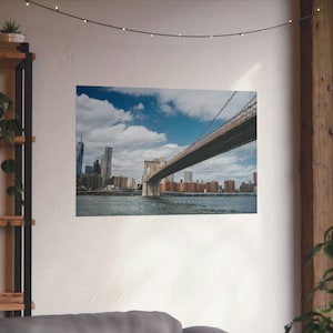 Iconic NYC Landmark Art: Vibrant Brooklyn Bridge Print for Urban Chic Home Decor