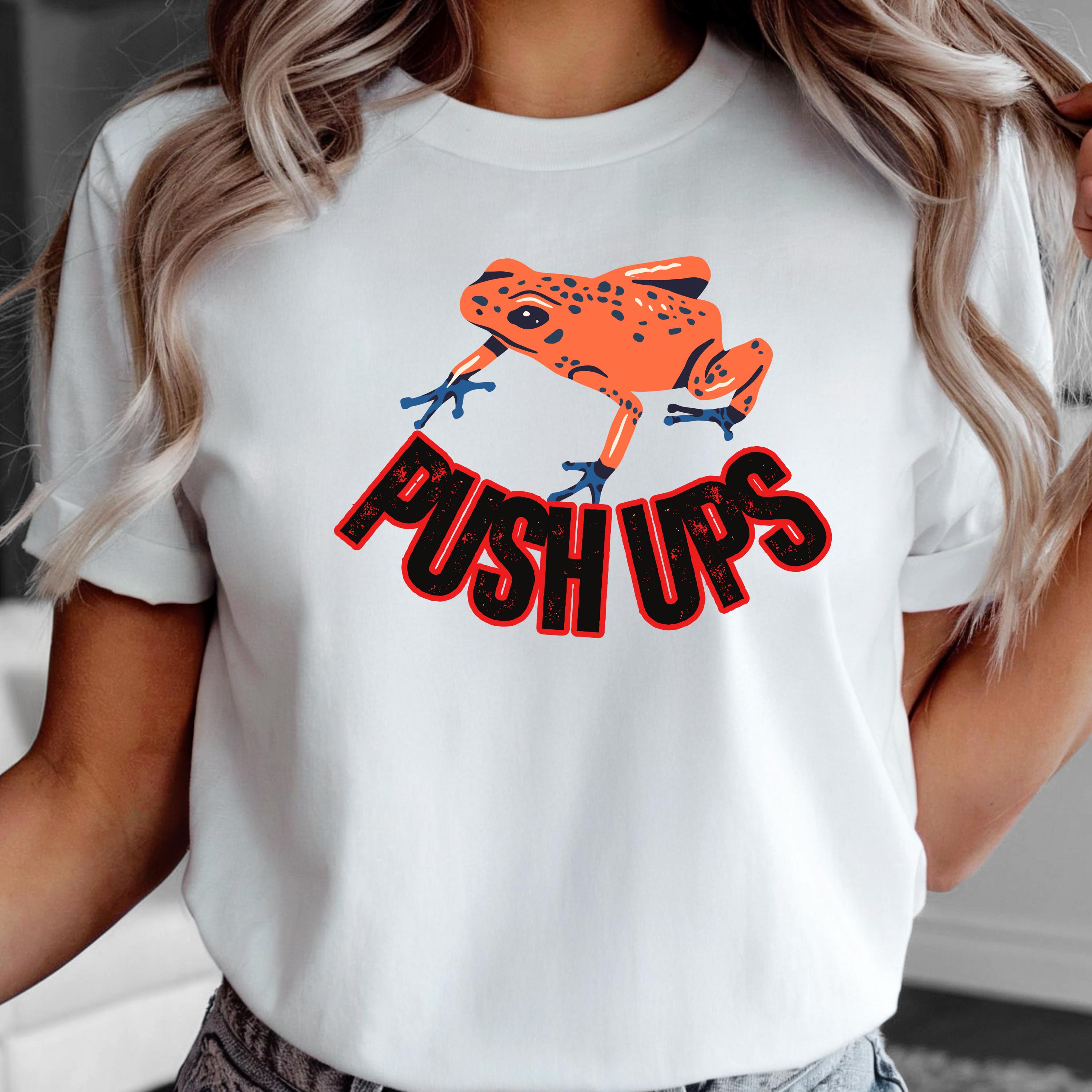 Funny Frog Push Ups Unisex Softstyle T-Shirt, Casual Wear for Gym Lovers, Fitness Shirt with Unique Animal Graphic, Frog lover shirt