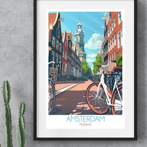 Captivating Amsterdam Bicycle  - Vibrant Wall Poster for Home Decor | Travel Photography Print Gift Idea