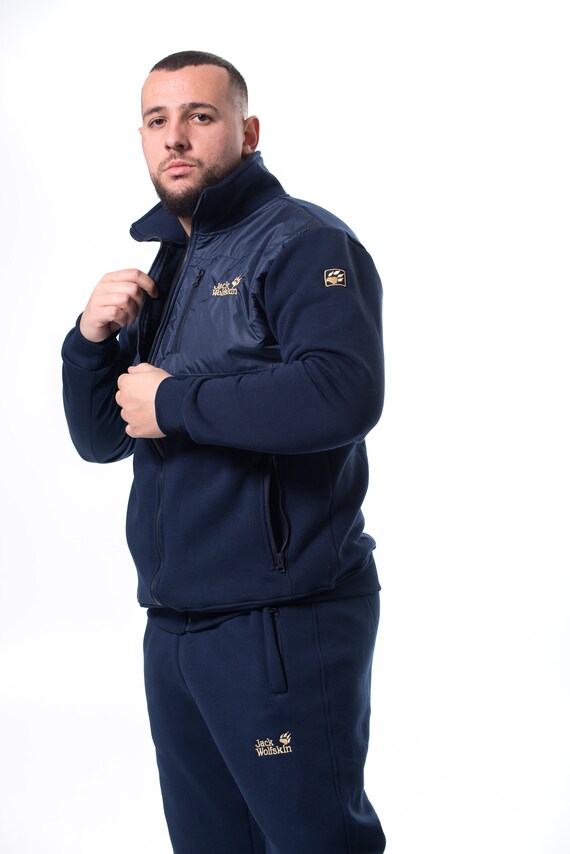 Navy blue mens sweatsuit sale