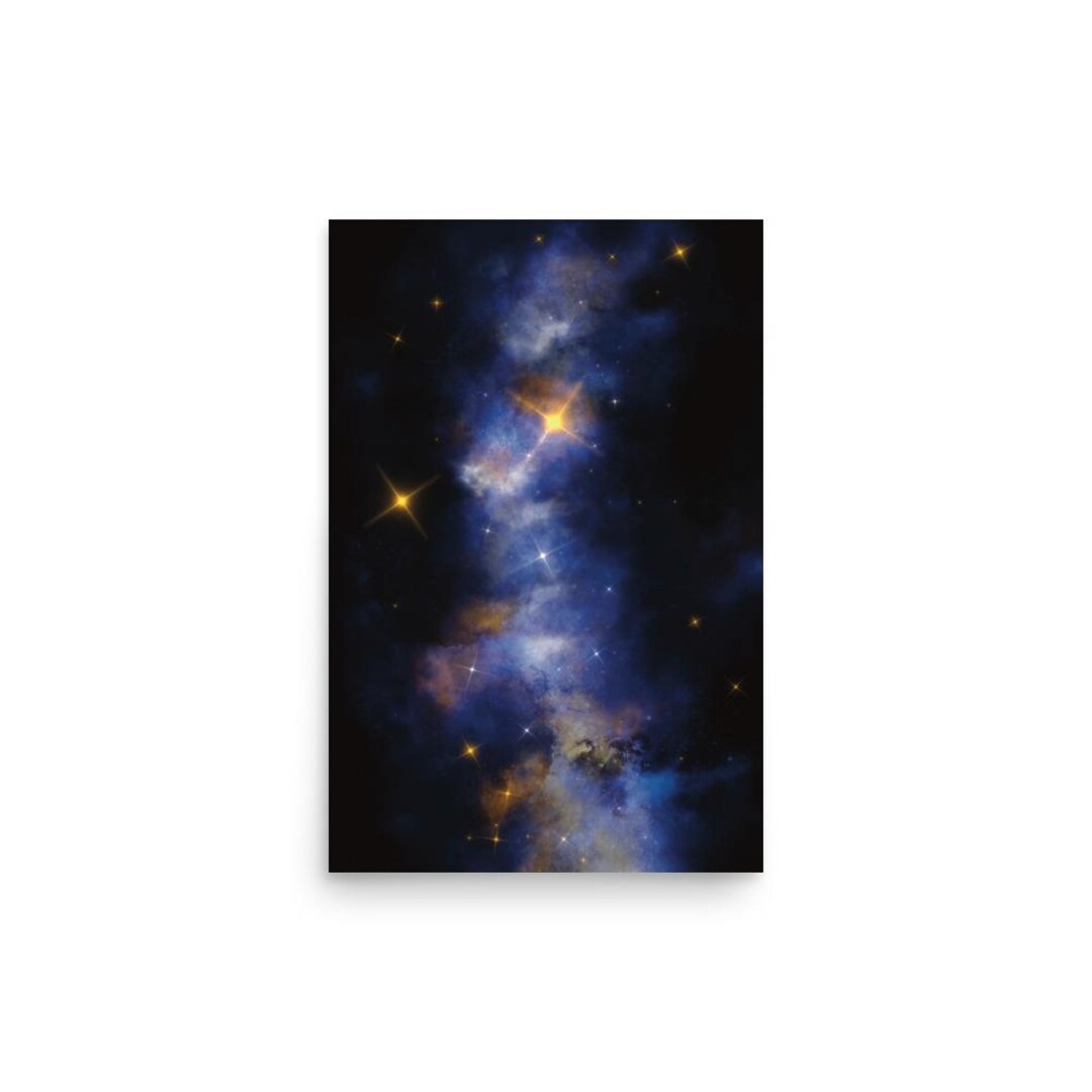 Blue Nebula Matte Art Print | Cosmic Sci-fi Wall Decor - Etsy