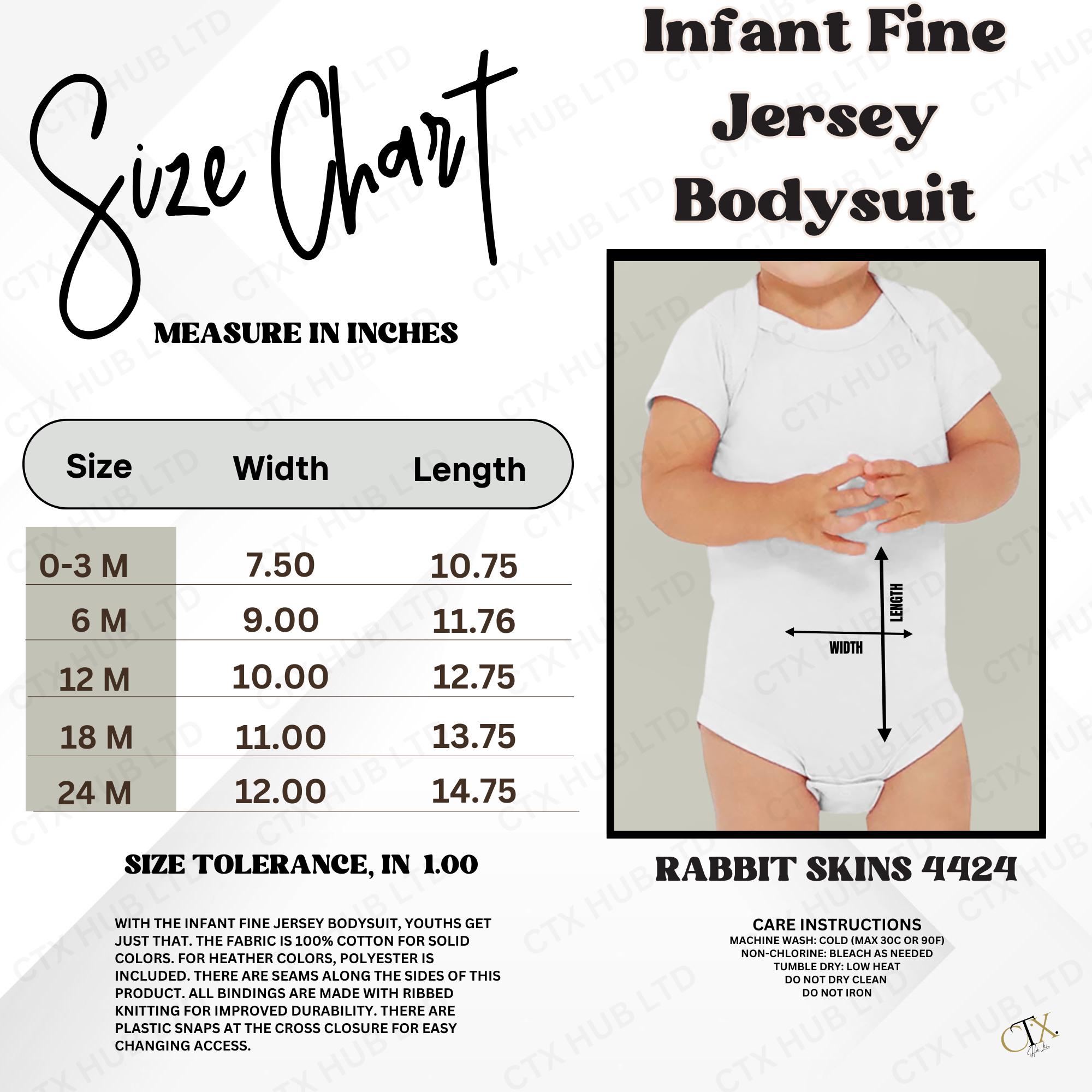 Rabbit Skins 4424 Size Chart Infant Bodysuit Size Guide 6