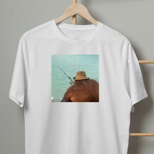 Fishing Monkey | Funny T-Shirt | Comfortable Cotton | Unisex