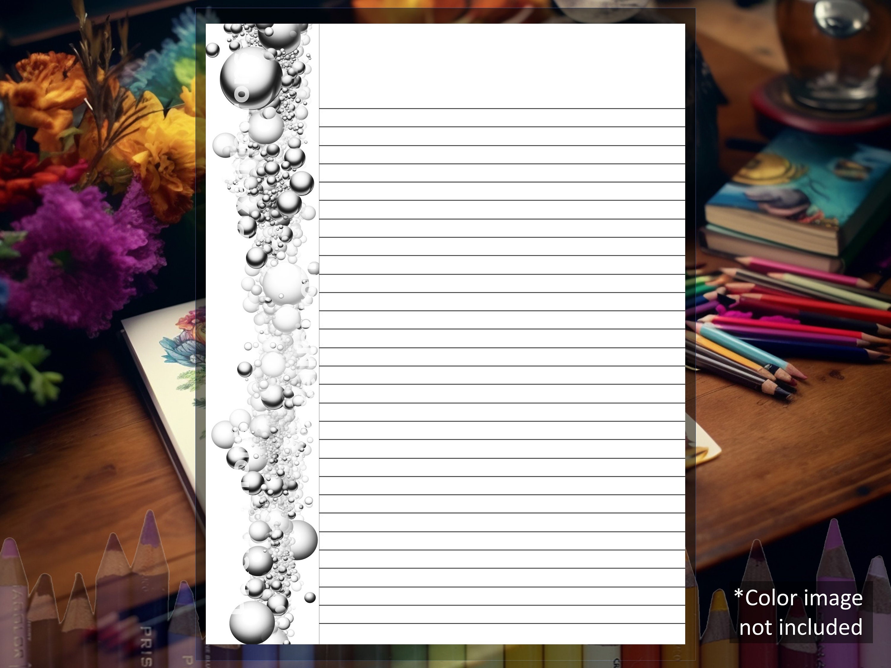 Bubble pattern custom notebook pages college ruled printable