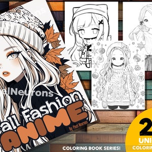 Anime Girls Fall & Winter Coloring Book - 25 Unique Designs, Printable for Adults and Kids, Kawaii Pictures, Unique Fall Gifts, Meditative