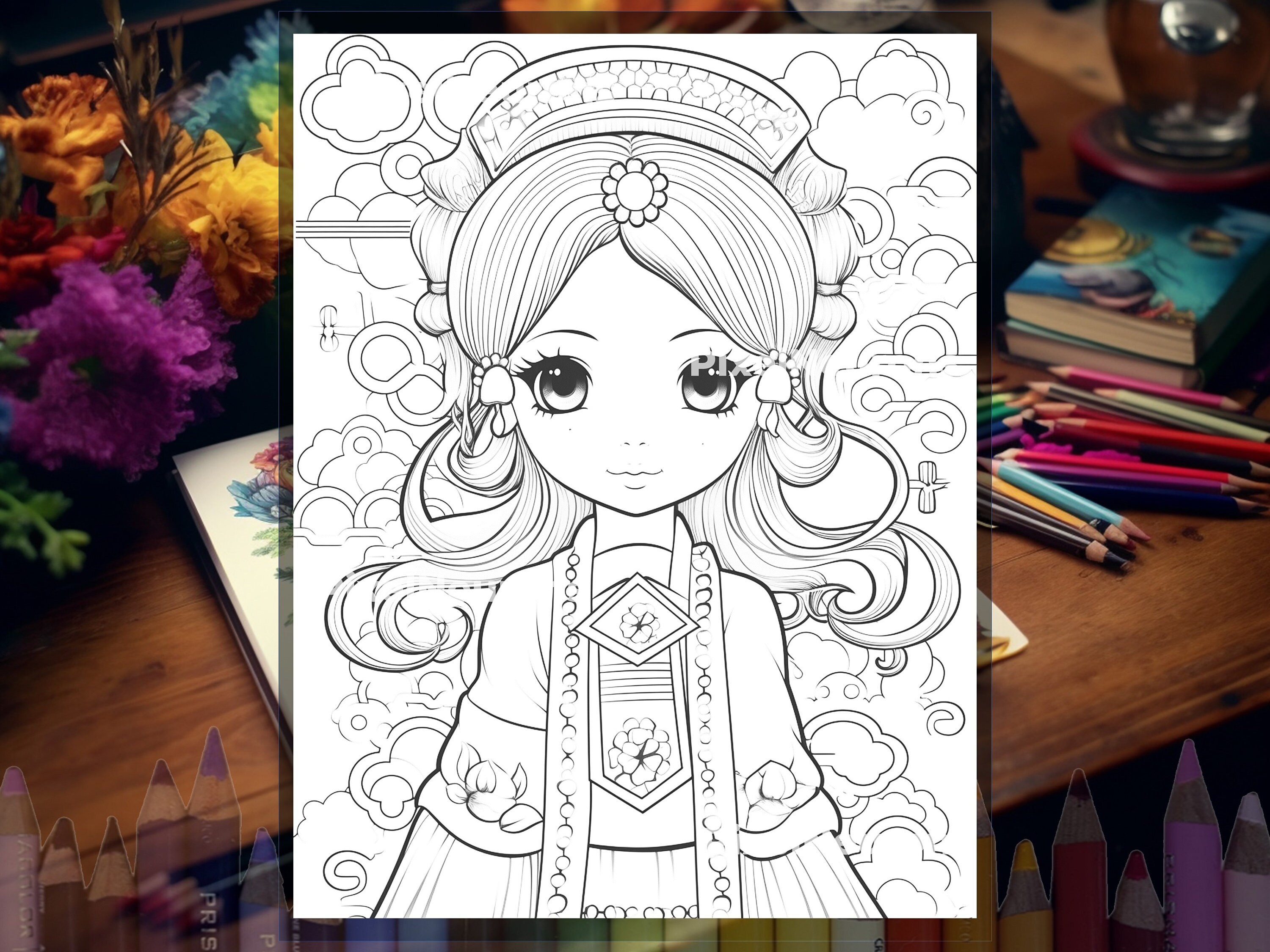 Printable Kawaii Coloring Book Collection - 25 Unique Cute Pages for ...