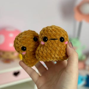 Crochet Chicken Nugget Plushie | Handmade Amigurumi | Crocheted Play Food | Chicken Nugget Toy Gift