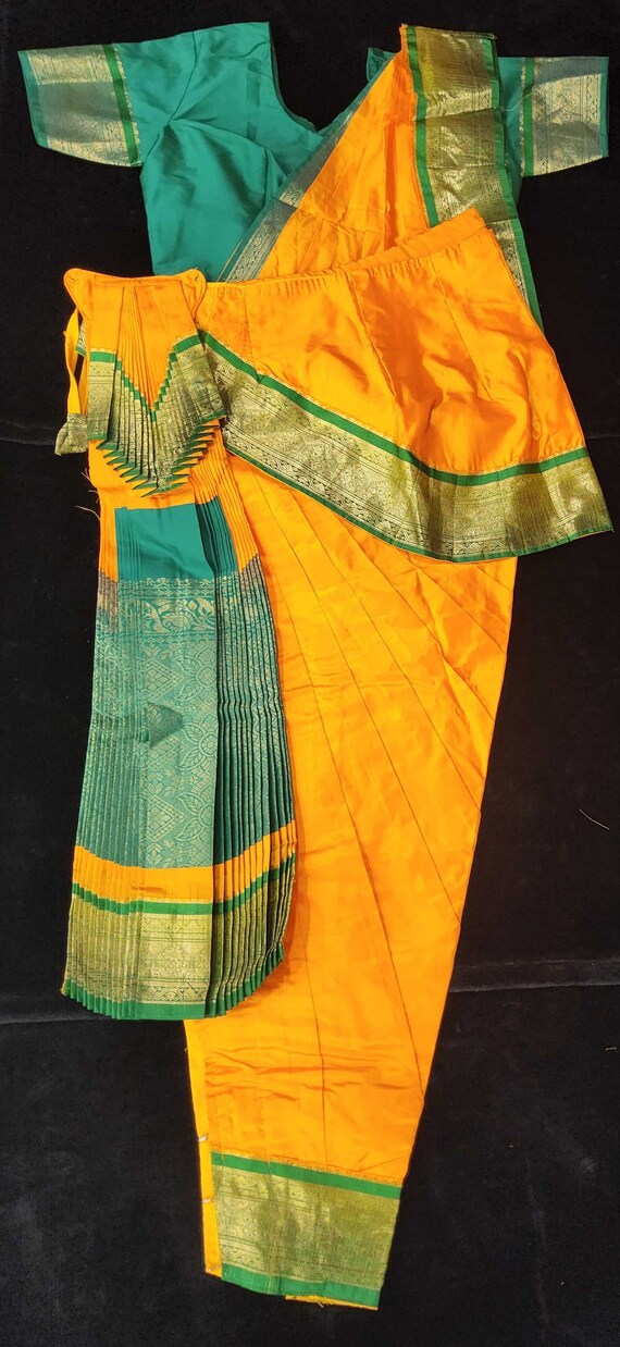 slim fit dress slacks Bharatanatyam Costume for Rent Near Me | Dance Dress Rental main image 0