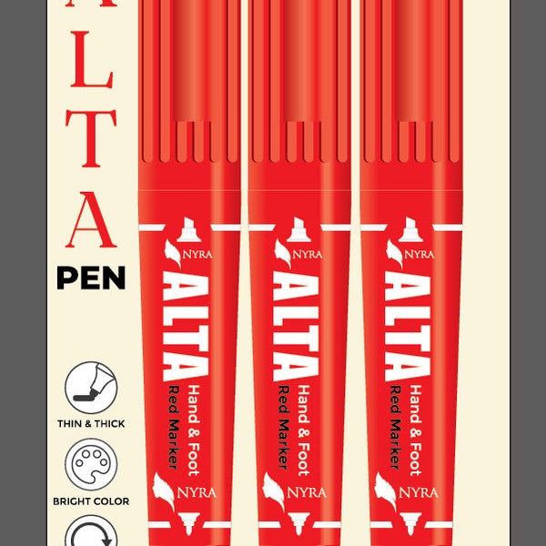 Alta Marker Pen | RED Marker pen for Foot and Hand