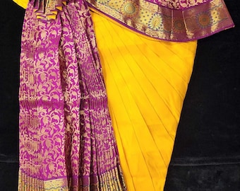 open lace back dress Shri Kalaivani Fully Stitched Bharatanatyam Dress (Yellow & Pink) :  Amazon.in: Clothing & Accessories