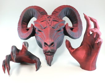 Wall-mounted Baphomet Head and Hands