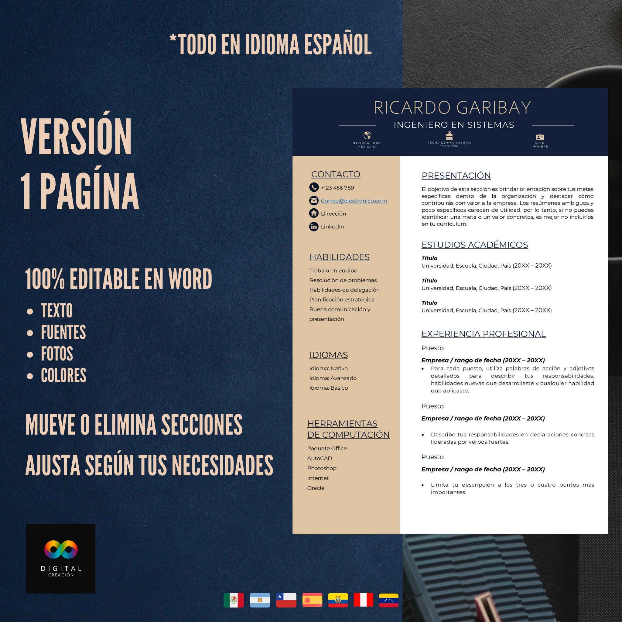 Original CV Curriculum Vitae Templates Resume in SPANISH. Etsy Original CV Curriculum Vitae Templates Resume in SPANISH. Etsy