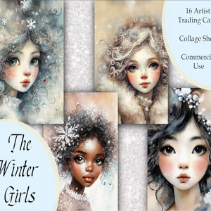 Winter Girls ATC: Christmas Collage Ephemera (Digital Download)