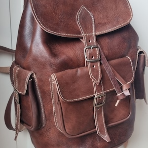 Sac à dos en cuir Marron