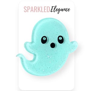 Ghost Hair Clip | Glitter Hair Clips for Girls | Gifts for Girls | Resin Hair Clip | Ghost Theme Party Accessories | Halloween Theme Party