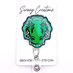 Gator Mascot Retractable Badge Reel | Personalized Teacher Gift | Teacher ID Holder | Teacher Badge Holder | Alligator Clip | Belt Clip