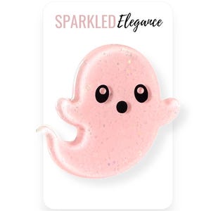 Ghost Hair Clip | Glitter Hair Clips for Girls | Gifts for Girls | Resin Hair Clip | Ghost Theme Party Accessories | Halloween Theme Party