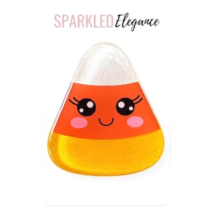 Candy Corn Hair Clip | Glitter Hair Clips for Girls | Gifts for Girls | Resin Hair Clip | Party Accessories | Halloween Theme Party