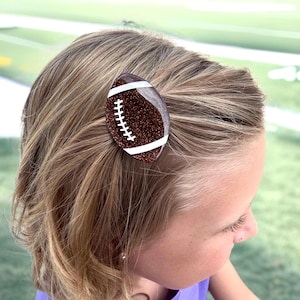 Football Hair Clip | Glitter Hair Clips for Girls | Gifts for Girls | Resin Hair Clip | Sports Hair Clip | Football Theme Party Accessories