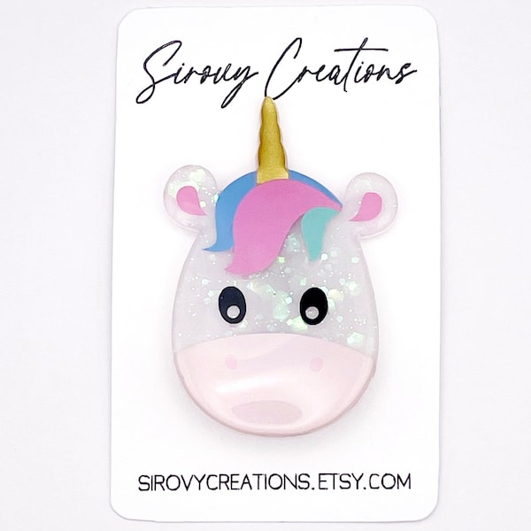 Unicorn Hair Clip Etsy