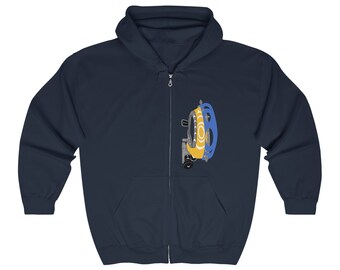 Bigfoot erntet Geoducks Unisex Heavy Blend Full Zip Kapuzen Sweatshirt
