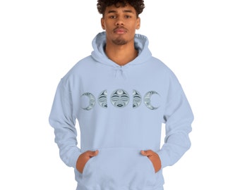 Coast Salish Mondphasen Unisex Heavy Blend Kapuzen Sweatshirt