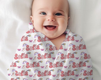 Baby Name Swaddle, Personalized Swaddle Girl, Newborn Swaddle Blanket, Custom Baby Swaddler, Baby Girl Swaddle, Hospital Swaddle Baby Shower