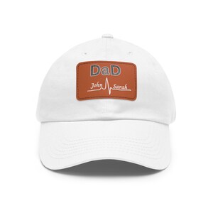 Personalized Dad hat gift for Fathers Day, Custom leather patch Tucker hat for new dad, Baby shower Gift for new dad, Daddy & Me Hat